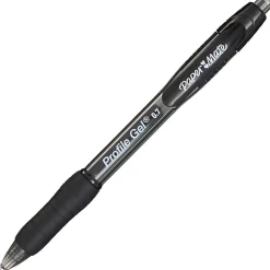 Paper Mate Gel Pen, Profile Retractable Pen, 0.7mm, Black, 4 Count