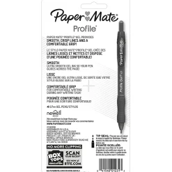 Paper Mate Gel Pen, Profile Retractable Pen, 0.7mm, Blue, 4 Count