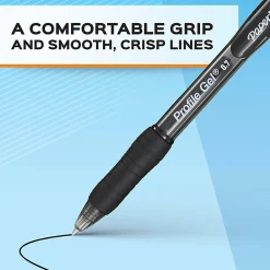 Paper Mate Gel Pen, Profile Retractable Pen, 0.7mm, Blue, 4 Count