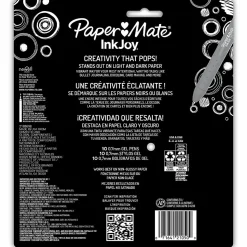 Paper Mate InkJoy Bright Pens, Gel Pens, Medium Point (0.7mm), Retractable, Assorted Brighter Colors, 10 Count