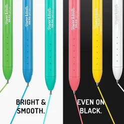 Paper Mate InkJoy Bright Retractable Gel Pens, Medium Point, 0.7 mm, Assorted Barrels, Assorted Ink, Pack Of 6 Pens