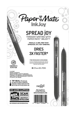 Paper Mate® InkJoy Gel Pens, Medium Point, 0.7 mm, Assorted Fashion Colors, Pack Of 6 Pens