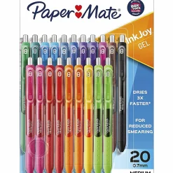 Paper Mate® InkJoy® Gel Pens, Medium Point, 0.7 mm, Assorted Colors, Pack Of 20