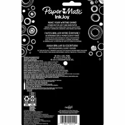 Paper Mate InkJoy Gel Pens, Metallic Pens, Retractable, Medium Point, (0.8mm) Assorted Colors, 6 Count