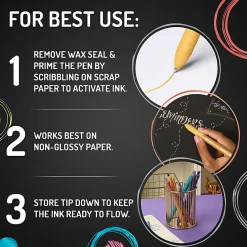 Paper Mate InkJoy Gel Pens, Metallic Pens, Retractable, Medium Point (0.8mm) Assorted Colors, 3 Count
