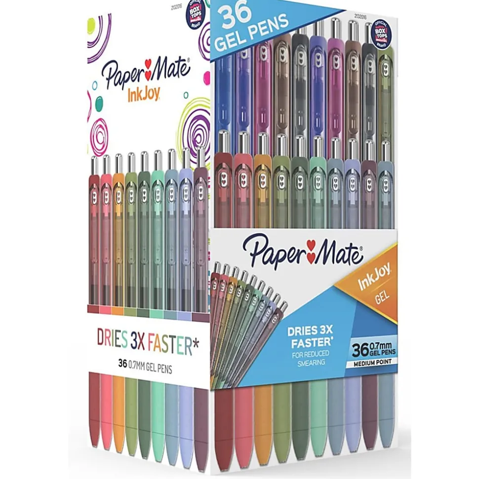 Paper Mate® InkJoy Gel Pens, Pack Of 36, Medium Point, 0.7 mm, Assorted Colors