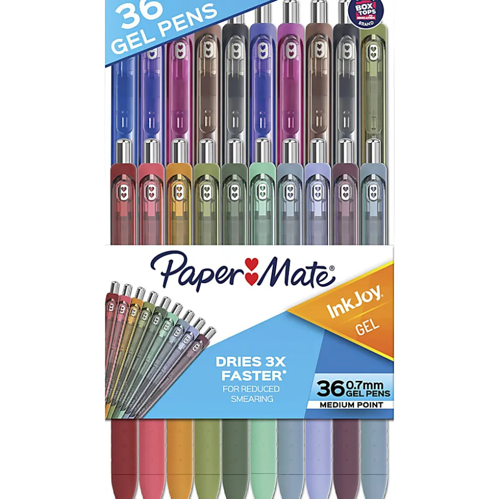 Paper Mate® InkJoy Gel Pens, Pack Of 36, Medium Point, 0.7 mm, Assorted Colors