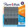 Paper Mate® InkJoy® Retractable Gel Pens, Fine Point, 0.5 mm, Black Barrel, Black Ink, Pack Of 10