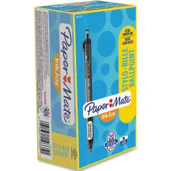 Paper Mate® InkJoy™ 300 RT Retractable Pens, Medium Point, 1.0 mm, Clear Barrel, Black Ink, Pack Of 36