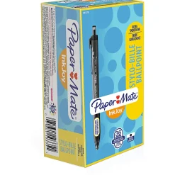 Paper Mate® InkJoy™ 300 RT Retractable Pens, Medium Point, 1.0 mm, Clear Barrel, Black Ink, Pack Of 36