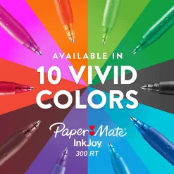 Paper Mate InkJoy 300 RT Retractable Ballpoint Pen - Medium Pen Point - 1 mm Pen Point Size - Retractable - Blue - Blue Plastic Barrel - 36 / Box