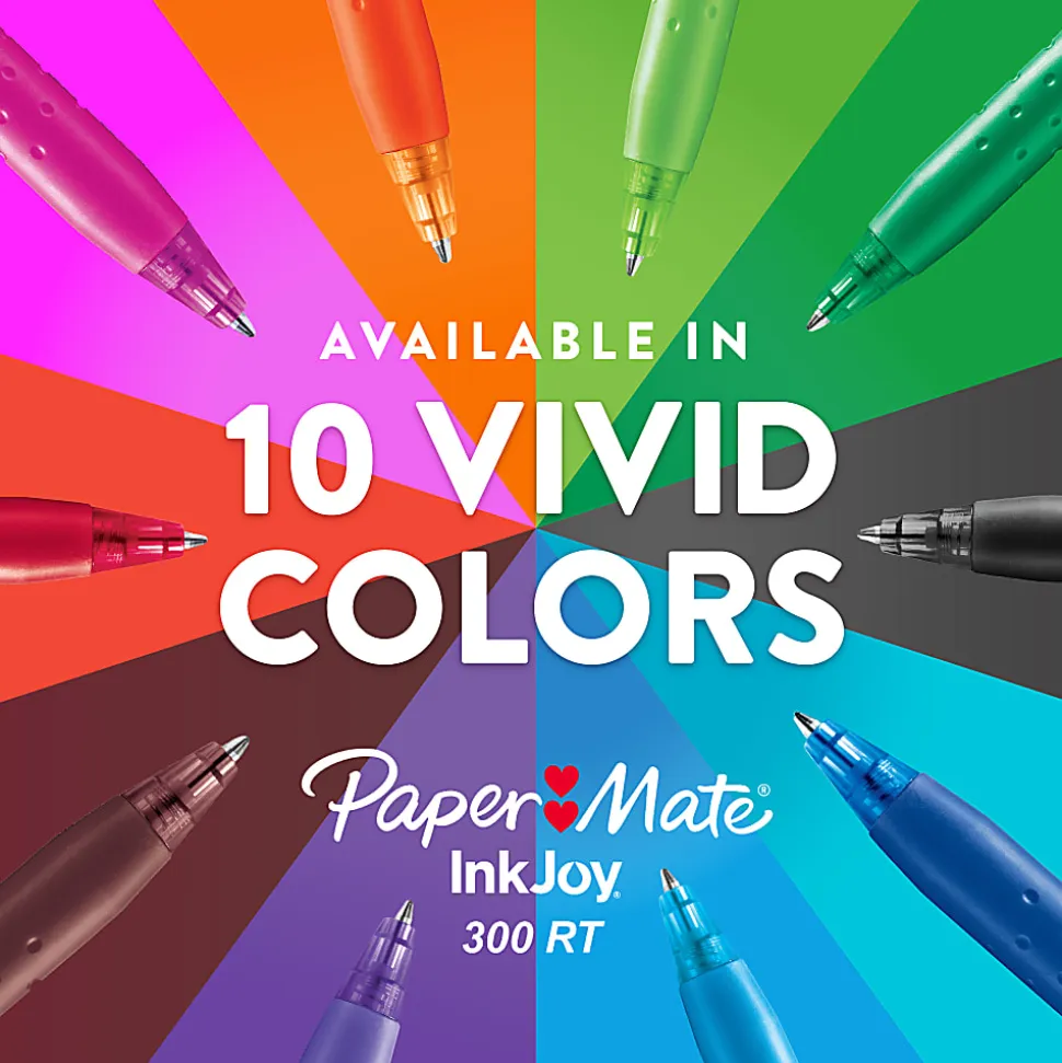 Paper Mate InkJoy 300 RT Retractable Ballpoint Pen - Medium Pen Point - 1 mm Pen Point Size - Retractable - Blue - Blue Plastic Barrel - 36 / Box