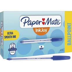 Paper Mate® InkJoy® 50ST Ballpoint Pens, Medium Point, 1.0 mm , Translucent Barrel, Blue Ink, Pack Of 12 Pens