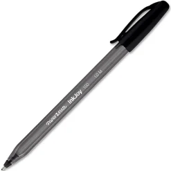 Paper Mate® InkJoy 100 Stick Pens, Medium Point, 1.0 mm, Translucent Black Barrels, Black Ink, Pack Of 12 Pens