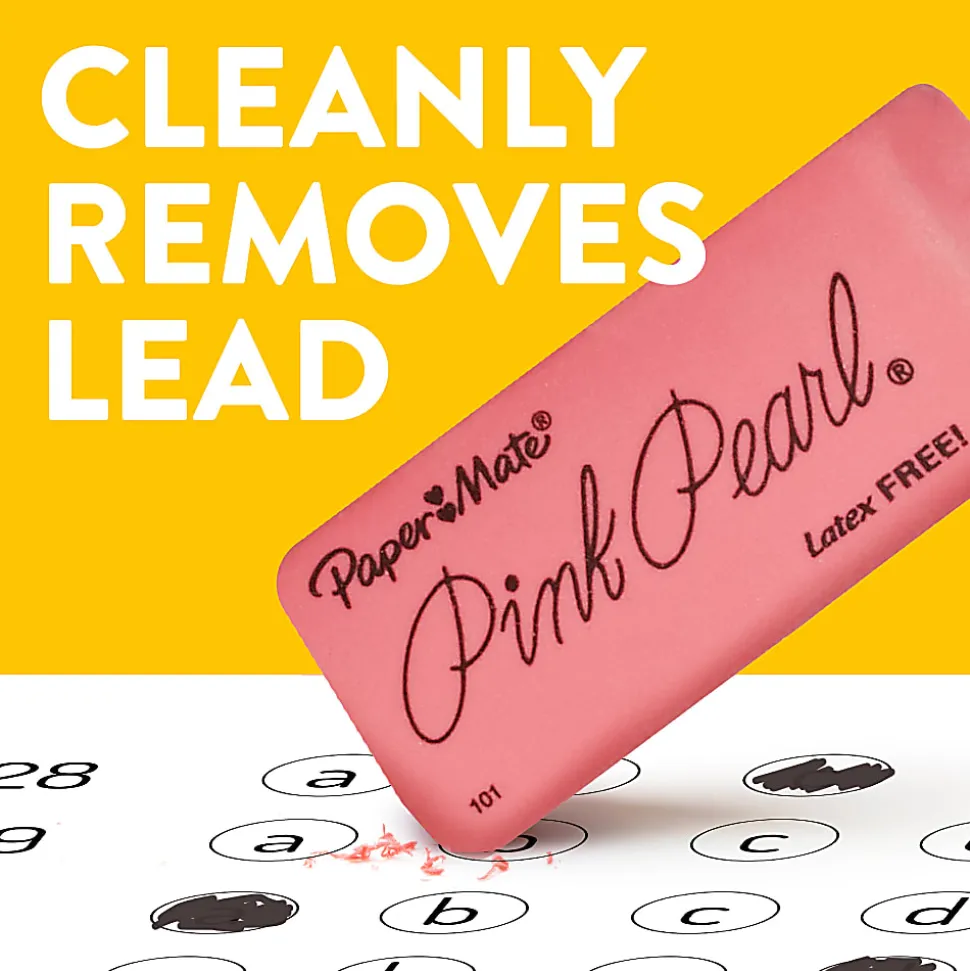 Paper Mate® Pink Pearl Erasers, Medium, Box Of 24