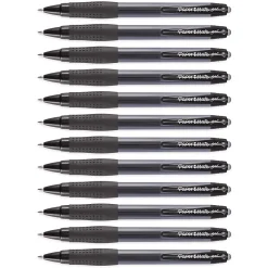 Paper Mate® Retractable Gel Pens, Medium Point, 0.7 mm, Black Barrel, Black Ink, Pack Of 12