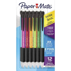 Paper Mate® Write Bros. Classic Mechanical Pencils, #2 Lead, 0.7 mm, Black, Pack Of 12 Pencils