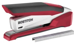PaperPro InPower™ Premium Desktop Stapler With Antimicrobial Protection, 28-Sheet Capacity, Red