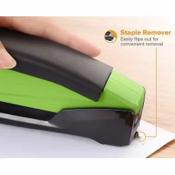 PaperPro InPower™ Spring-Powered Desktop Stapler With Antimicrobial Protection, 20-Sheet Capacity, Green