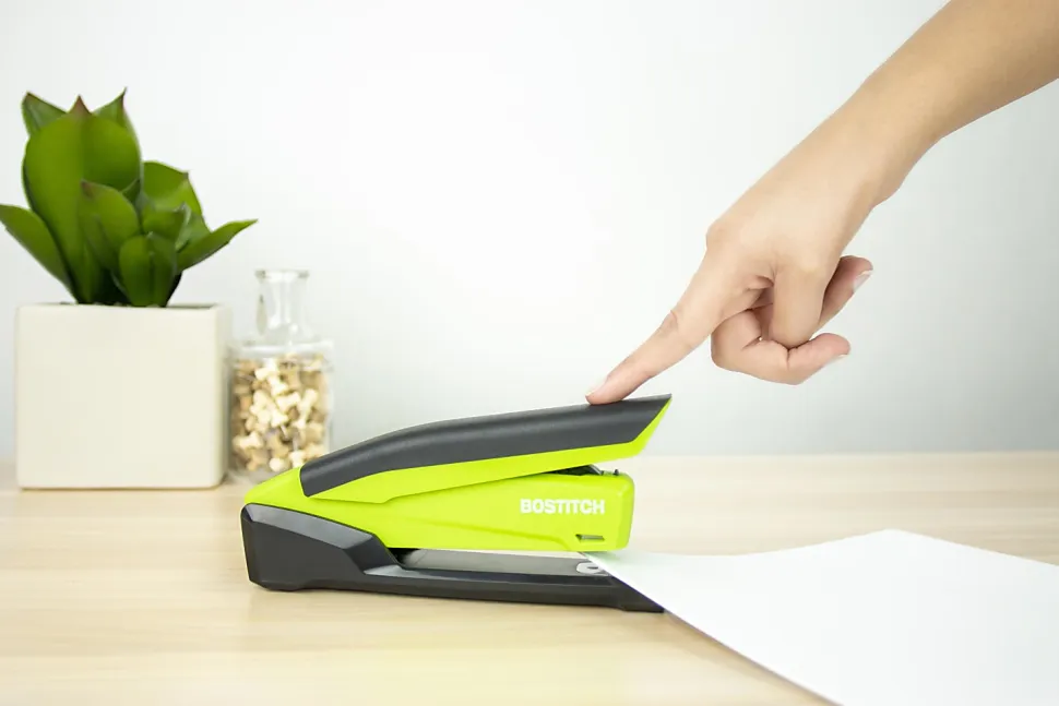 PaperPro InPower™ Spring-Powered Desktop Stapler With Antimicrobial Protection, 20-Sheet Capacity, Green