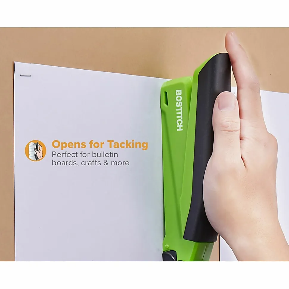 PaperPro InPower™ Spring-Powered Desktop Stapler With Antimicrobial Protection, 20-Sheet Capacity, Green