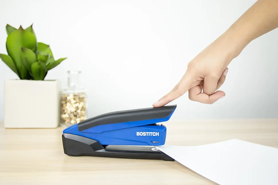 PaperPro InPower™ Spring-Powered Desktop Stapler, 20-Sheet Capacity, Blue
