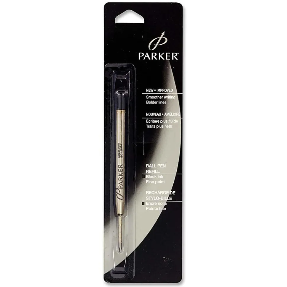 Parker® Ballpoint Pen Refill, Fine Point, 0.7 mm, Black