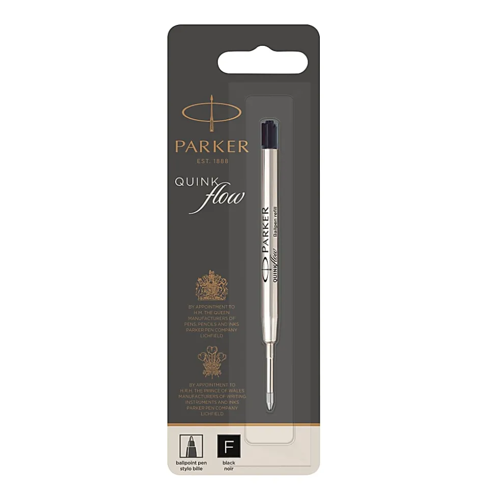 Parker® Ballpoint Pen Refill, Fine Point, 0.7 mm, Black