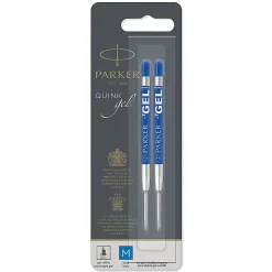 Parker® Gel-Ink Refills, Medium Point, 0.7 mm, Blue, Pack Of 2 Refills