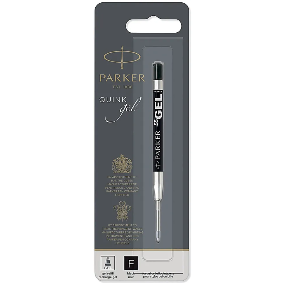 Parker® Gel Pen Refill, Fine Point, 0.5 mm, Black