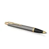 PARKER IM Ballpoint Pen, Grey Lacquer with Gold Trims, Medium Point, Blue Ink Refill, Gift Box