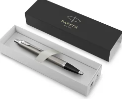 ParkerĀ® IM Ballpoint Pen, Medium Point, 0.7 mm, Silver Barrel, Blue Ink