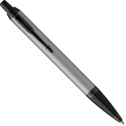 ParkerĀ® IM Ballpoint Pen, Medium Point, 0.7 mm, Matte Gray/Black Barrel, Blue Ink