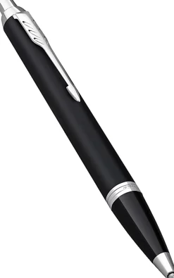 ParkerĀ® IM Ballpoint Pen, Medium Point, 0.7 mm, Matte Black/Chrome Barrel, Blue Ink