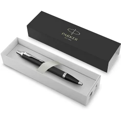 Parker® IM Ballpoint Pen, Medium Point, 0.7 mm, Matte Black/Chrome Barrel, Blue Ink