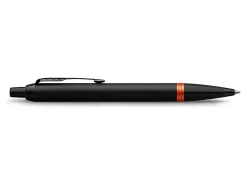 Parker IM Ballpoint Pen, Medium Point, 0.7 mm, Satin Black/Flame Orange Barrel, Blue Ink