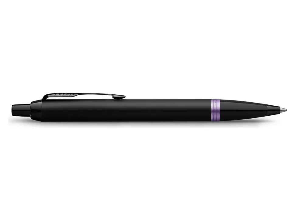 Parker® IM Ballpoint Pen, Medium Point, 0.7 mm, Satin Black/Amethyst Purple Barrel, Blue Ink