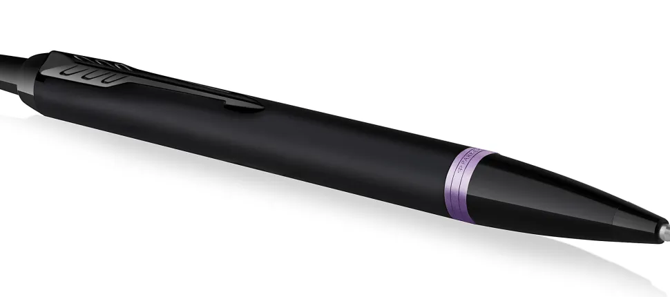Parker® IM Ballpoint Pen, Medium Point, 0.7 mm, Satin Black/Amethyst Purple Barrel, Blue Ink