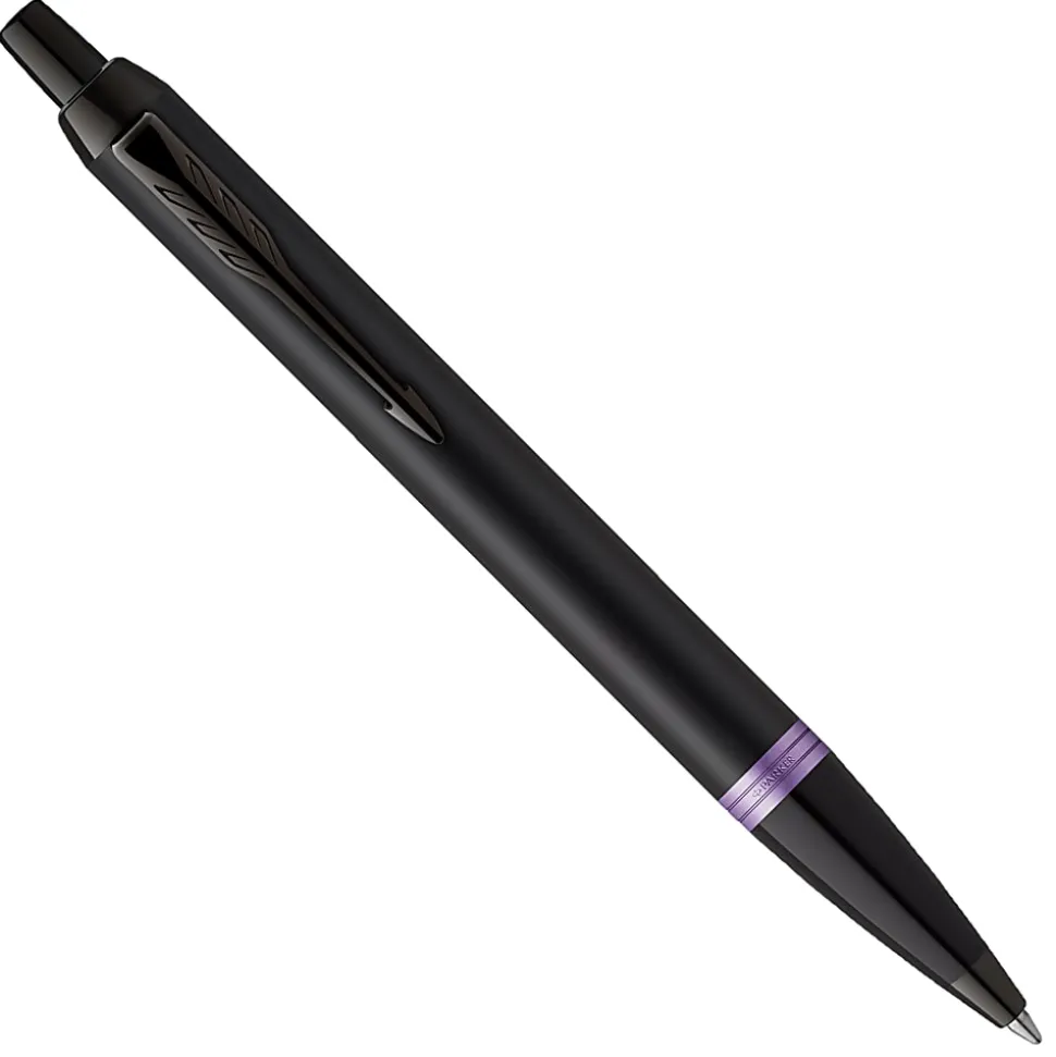 Parker® IM Ballpoint Pen, Medium Point, 0.7 mm, Satin Black/Amethyst Purple Barrel, Blue Ink