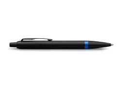 Parker® IM Ballpoint Pen, Medium Point, 0.7 mm, Satin Black/Marine Blue Barrel, Blue Ink