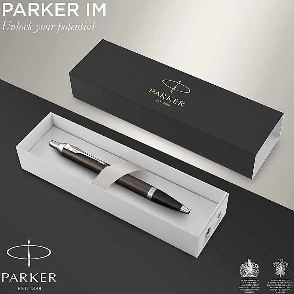 Parker® IM Ballpoint Pen, Medium Point, 0.7 mm, Dark Espresso Barrel, Blue Ink