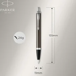 Parker® IM Ballpoint Pen, Medium Point, 0.7 mm, Dark Espresso Barrel, Blue Ink