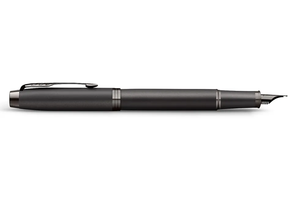 Parker IM Monochrome Fountain Pen, Blue Ink, Gun Metal Finish and Trims, Medium Point, Gift Box