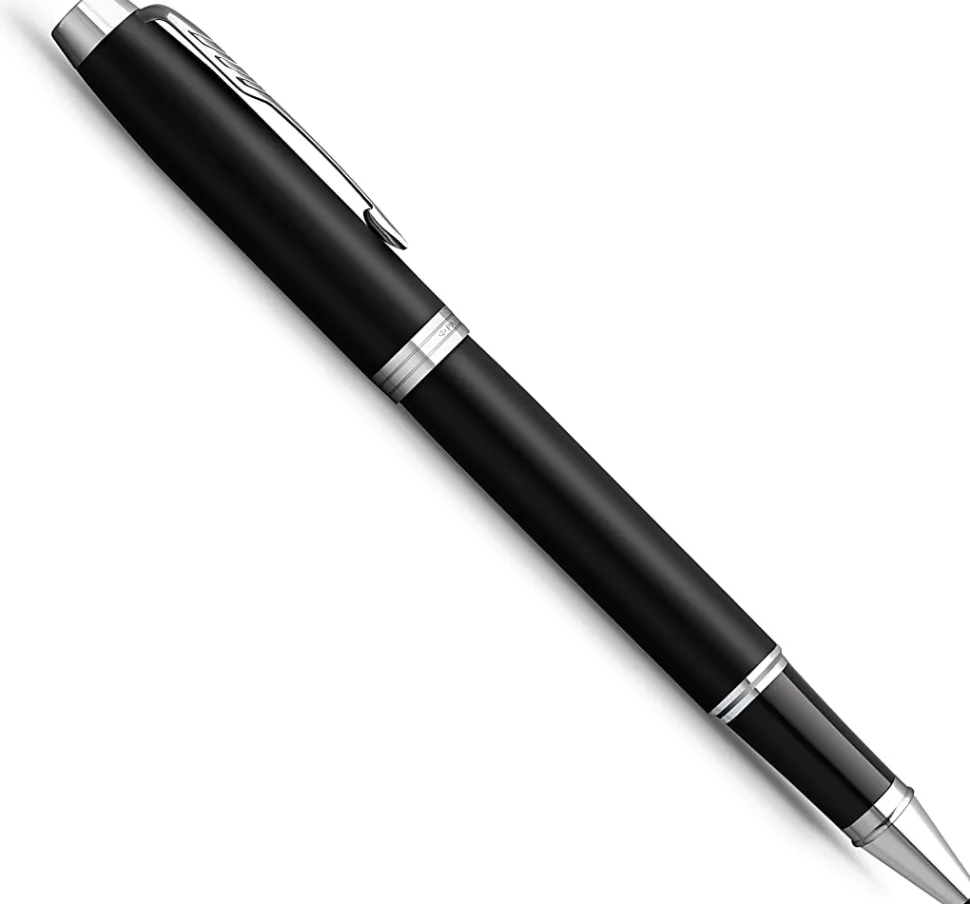 Parker® IM Rollerball Pen, Fine Point, 0.5 mm, Matte Black/Chrome Barrel, Black Ink