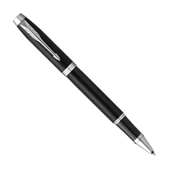 Parker® IM Rollerball Pen, Fine Point, 0.5 mm, Matte Black/Chrome Barrel, Black Ink