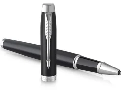 Parker® IM Rollerball Pen, Fine Point, 0.5 mm, Matte Black/Chrome Barrel, Black Ink