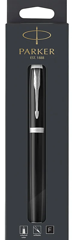 Parker® IM Rollerball Pen, Fine Point, 0.5 mm, Black/Chrome Barrel, Black Ink