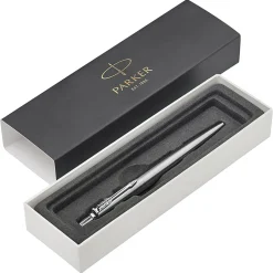 Parker® Jotter™ Ballpoint Pen, Medium Nib, 0.7 mm, Stainless Steel Barrel, Blue Ink