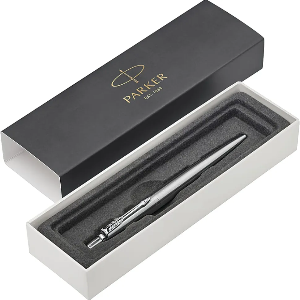 Parker® Jotter™ Ballpoint Pen, Medium Nib, 0.7 mm, Stainless Steel Barrel, Blue Ink