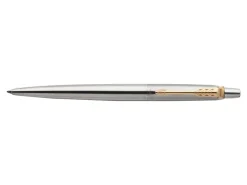 ParkerĀ® Jotter Gel Pen, Medium Point, 0.7 mm, Stainless-Steel/Gold Barrel, Black Ink